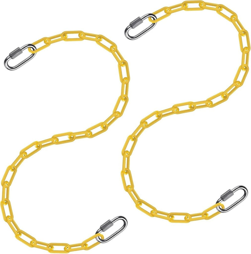 Laden Sie das Bild in Galerie -Viewer, Schommelkettingen 2 stuks 250 cm van roestvrij staal met 5 mm schakels en karabijnhaken – hangstoelketting – ophangverlenging - happygetfit.com
