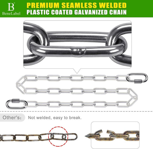 Schommelkettingen 2 stuks 250 cm van roestvrij staal met 5 mm schakels en karabijnhaken – hangstoelketting – ophangverlenging - happygetfit.com