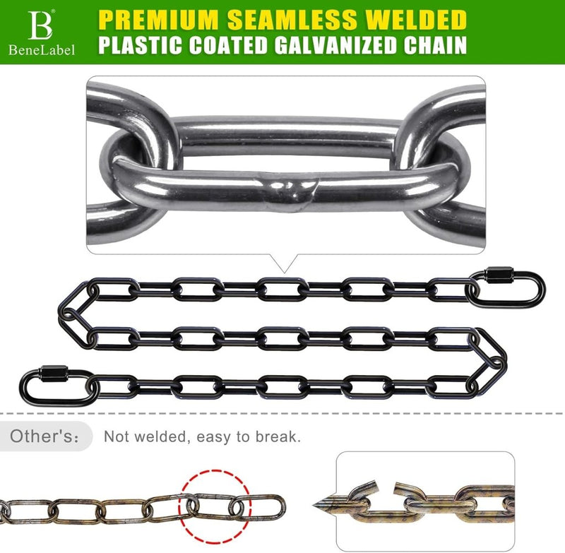 Laden Sie das Bild in Galerie -Viewer, Schommelkettingen 2 stuks 250 cm van roestvrij staal met 5 mm schakels en karabijnhaken – hangstoelketting – ophangverlenging - happygetfit.com

