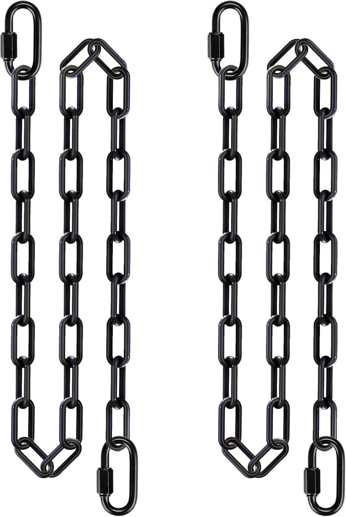 Laden Sie das Bild in Galerie -Viewer, Schommelkettingen 2 stuks 250 cm van roestvrij staal met 5 mm schakels en karabijnhaken – hangstoelketting – ophangverlenging - happygetfit.com
