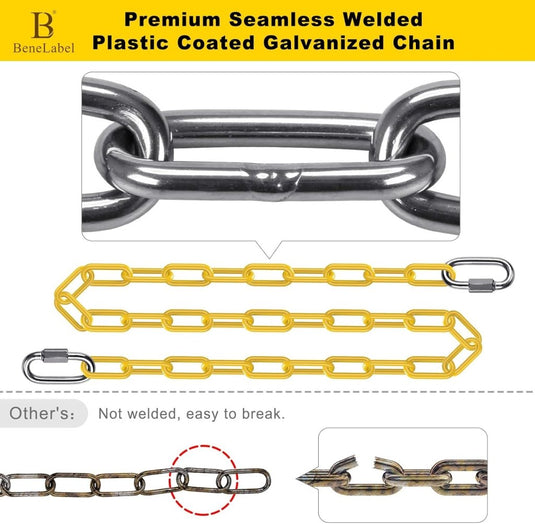 Schommelkettingen 2 stuks 250 cm van roestvrij staal met 5 mm schakels en karabijnhaken – hangstoelketting – ophangverlenging - happygetfit.com