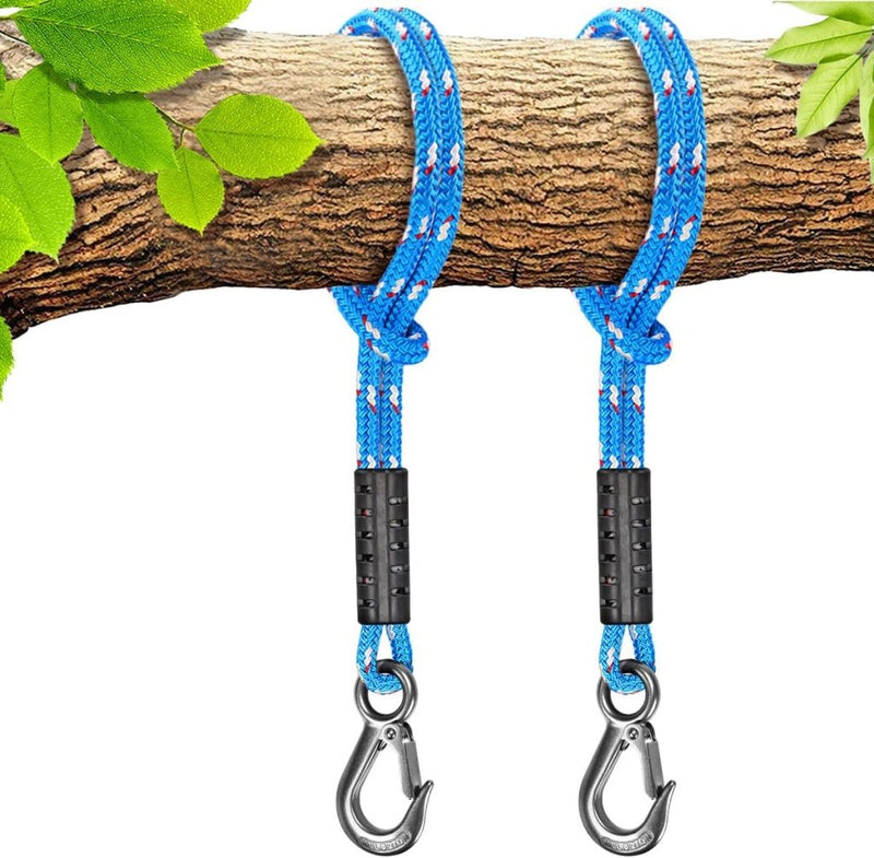 Laden Sie das Bild in Galerie -Viewer, Schommeltouw 50 cm van gevlochten polyester met roestvrijstalen ophanghaak – boomschommel – hangmatbevestiging - happygetfit.com
