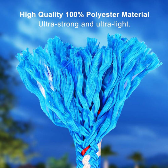 Schommeltouw 50 cm van gevlochten polyester met roestvrijstalen ophanghaak – boomschommel – hangmatbevestiging - happygetfit.com