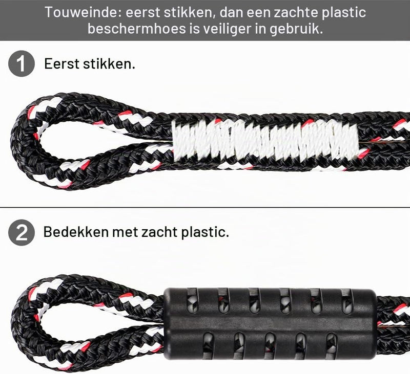 Laden Sie das Bild in Galerie -Viewer, Schommeltouw 50 cm van gevlochten polyester met roestvrijstalen ophanghaak – boomschommel – hangmatbevestiging - happygetfit.com
