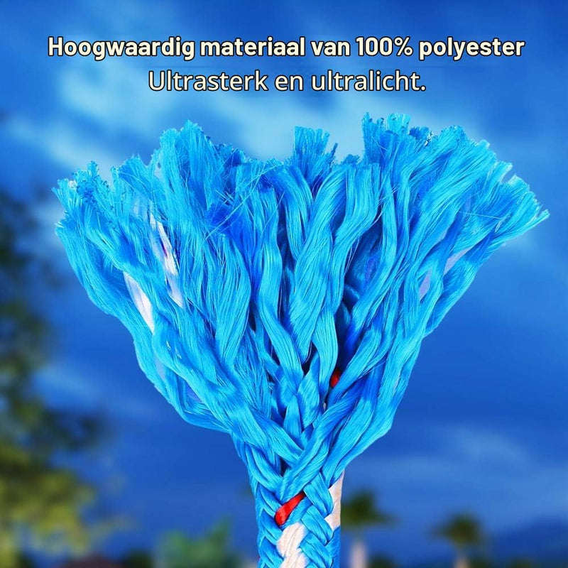 Laden Sie das Bild in Galerie -Viewer, Schommeltouw 50 cm van gevlochten polyester met roestvrijstalen ophanghaak – boomschommel – hangmatbevestiging - happygetfit.com
