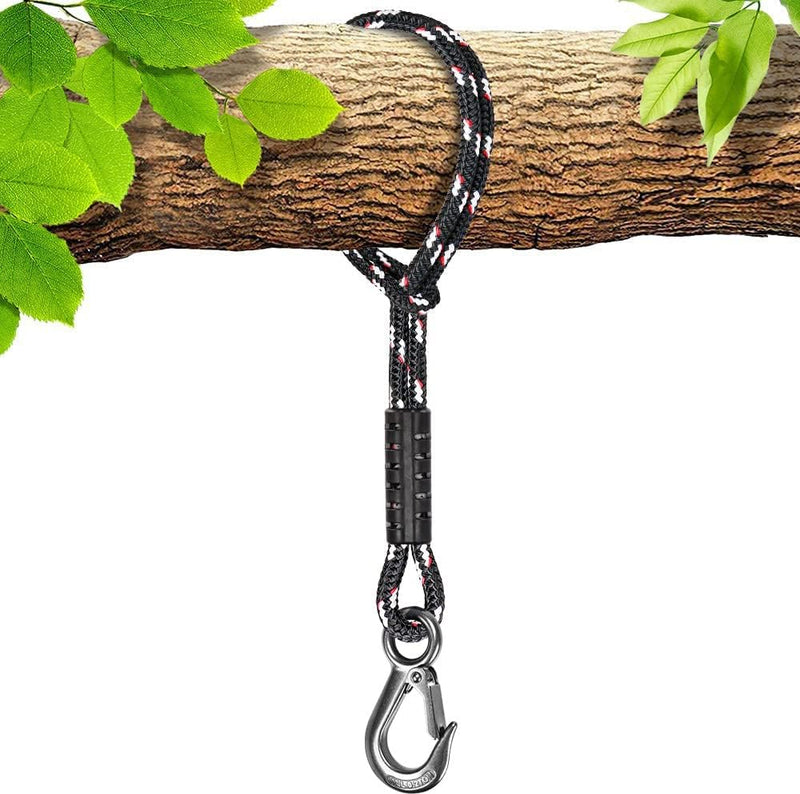 Laden Sie das Bild in Galerie -Viewer, Schommeltouw 50 cm van gevlochten polyester met roestvrijstalen ophanghaak – boomschommel – hangmatbevestiging - happygetfit.com
