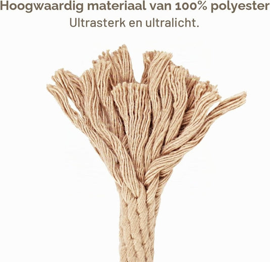 Schommeltouw 50 cm van gevlochten polyester met roestvrijstalen ophanghaak – boomschommel – hangmatbevestiging - happygetfit.com