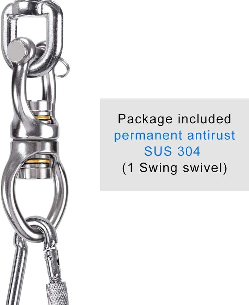 Chargez l'image dans la visionneuse de la galerie, Schommelwartel 360° draaibaar – rvs ophangbeugel met lager voor hangstoel, yogaschommel, klimtouw en hangmat - happygetfit.com
