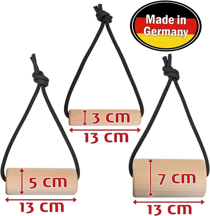 Load image into Gallery viewer, Set van 2 houten grip krachttrainer trainingsgrepen belastbaar tot 150 kg - diameter 3 cm of 7 cm - happygetfit.com
