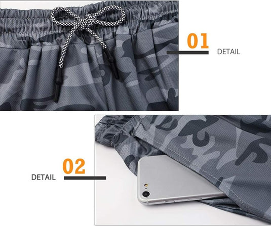 Shorts heren 2-in-1 trainingsshorts zomer korte broek sneldrogende hardloopshort sportbroek met zakken compressieshort - happygetfit.com