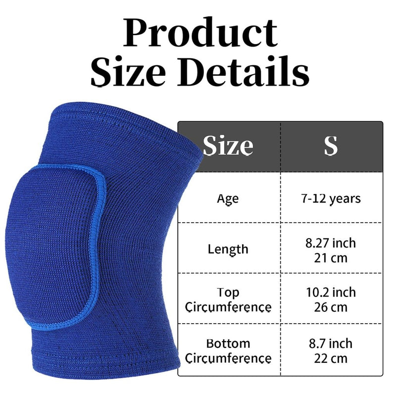 Laad afbeelding in Galerijviewer, Sibba Kids Knee Pad, Breathable Elastic Knee Brace, Anti-Slip Padded Sponge Knee Protector for Volleyball Basketball Football (Blue) - happygetfit.com
