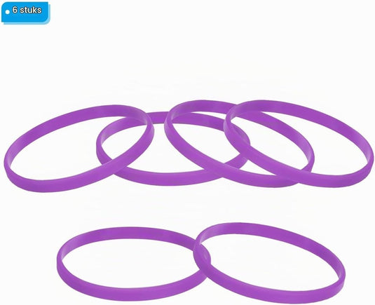 Siliconen armbanden 6 stuks 180 mm – elastische polsbandjes – sport en team accessoires - happygetfit.com