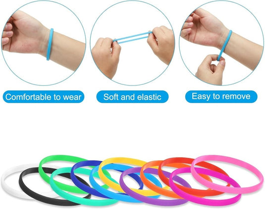 Siliconen armbanden 6 stuks 180 mm – elastische polsbandjes – sport en team accessoires - happygetfit.com