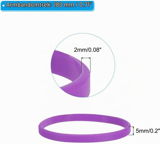 Siliconen armbanden 6 stuks 180 mm – elastische polsbandjes – sport en team accessoires - happygetfit.com