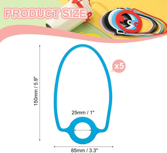 Siliconen fleshouders 5 stuks met draaglus – waterfles handgrepen – drinkfles draagriemen voor wandelen en sporten - happygetfit.com