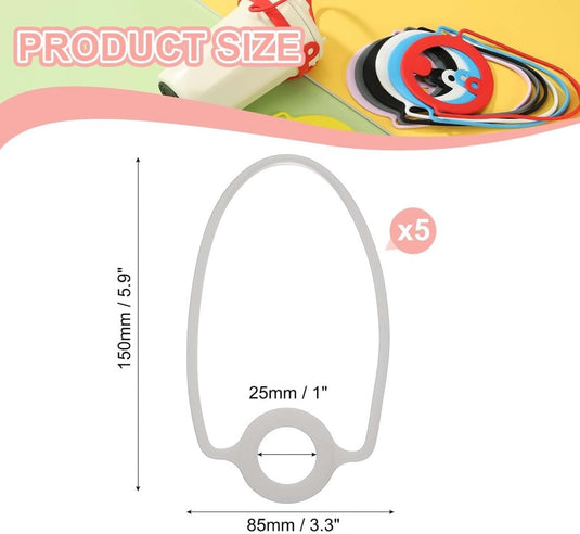 Siliconen fleshouders 5 stuks met draaglus – waterfles handgrepen – drinkfles draagriemen voor wandelen en sporten - happygetfit.com