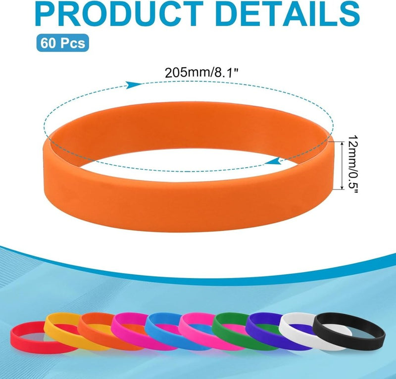 Laad afbeelding in Galerijviewer, Siliconen sport polsbandjes 205x12 mm (60 stuks) - Elastische rubberen armbanden - Event &amp; sportpolsbandjes - happygetfit.com
