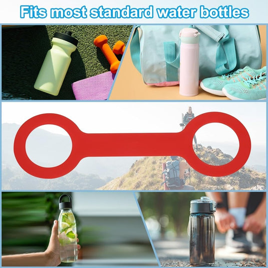Siliconen waterfles draaggreep (2 stuks) - Antislip fleshouder riem - Fles draagriem 500-1000 ml - happygetfit.com