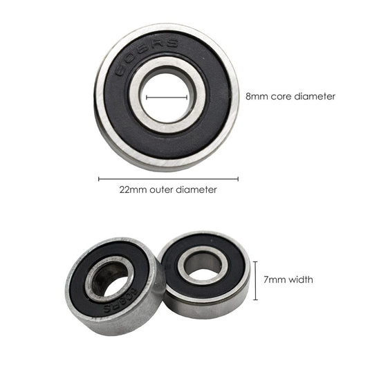 Skate lagers 608RS ABEC-9 set van 16 zwart - happygetfit.com