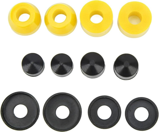 Skateboard bushings 90A 12-delige vervangingsset – PU stuurrubbers – longboard skateboard accessoires - happygetfit.com