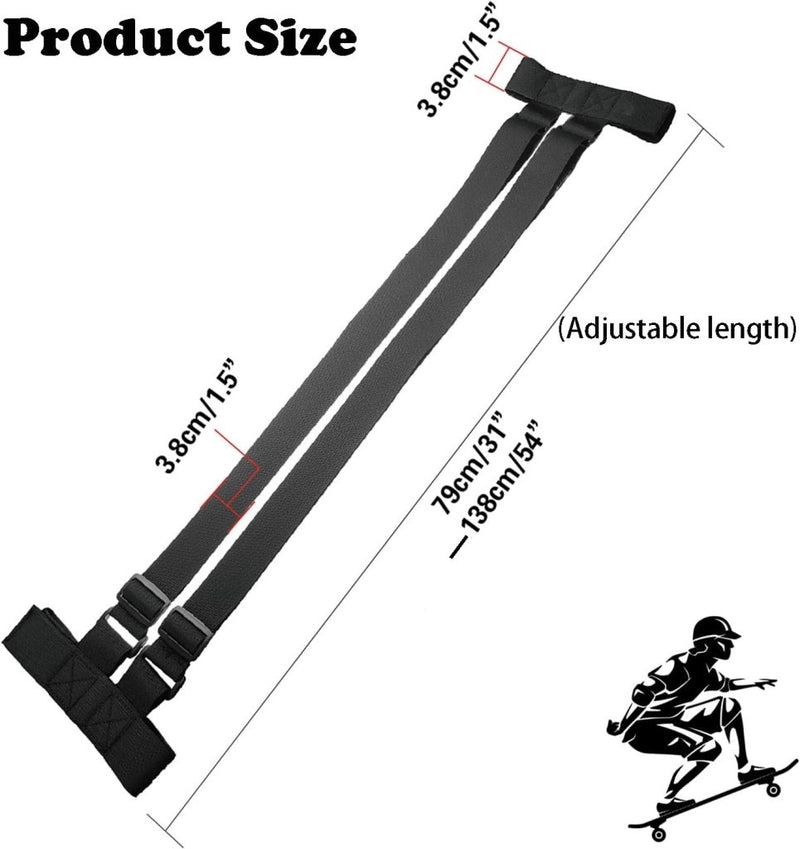 Laad afbeelding in Galerijviewer, Skateboard draagriem verstelbaar zwart - happygetfit.com
