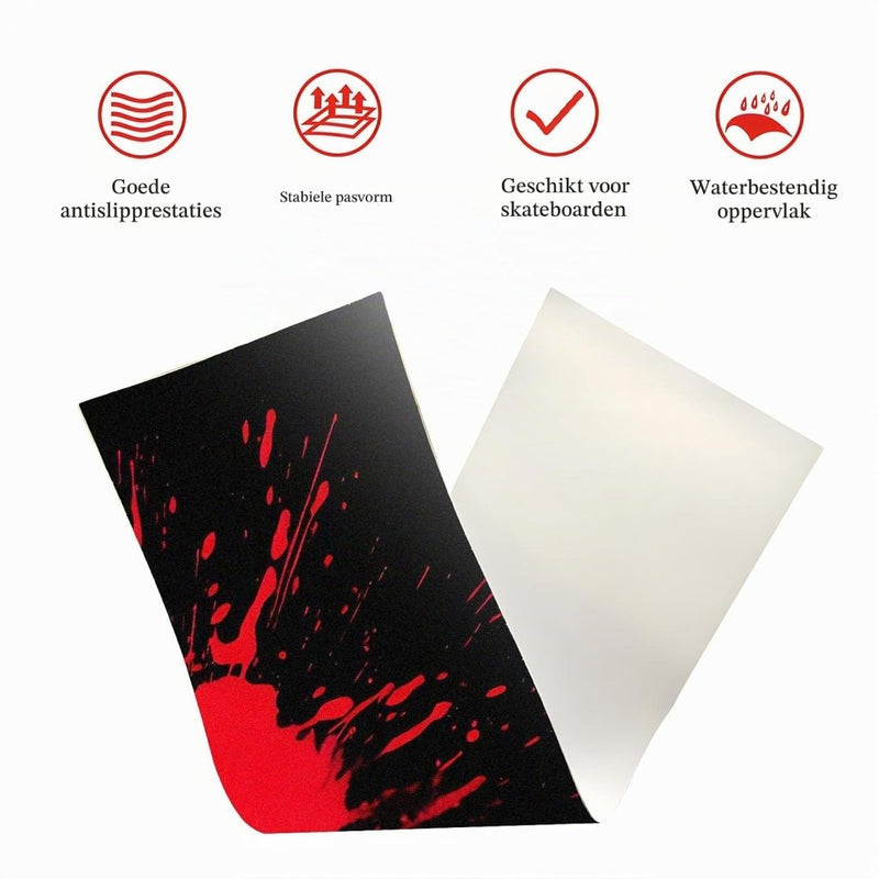 Laden Sie das Bild in Galerie -Viewer, Skateboard griptape 83 x 24 cm waterbestendig rood – antislip grip tape – longboard accessoires - happygetfit.com
