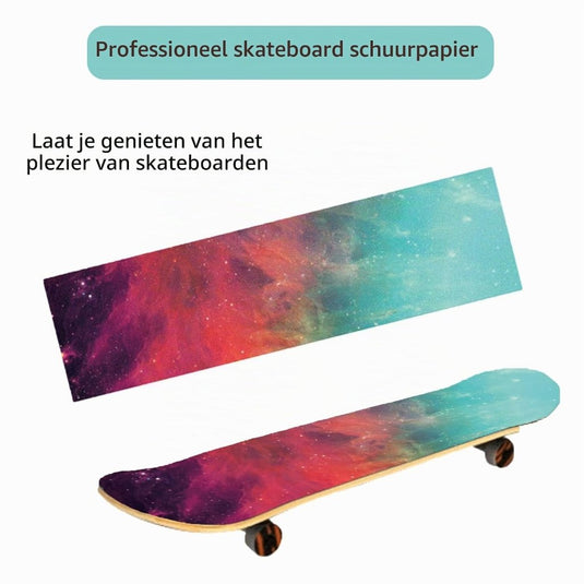Skateboard griptape 84 x 23 cm waterdicht en luchtbelvrij – antislip longboard grip tape - happygetfit.com