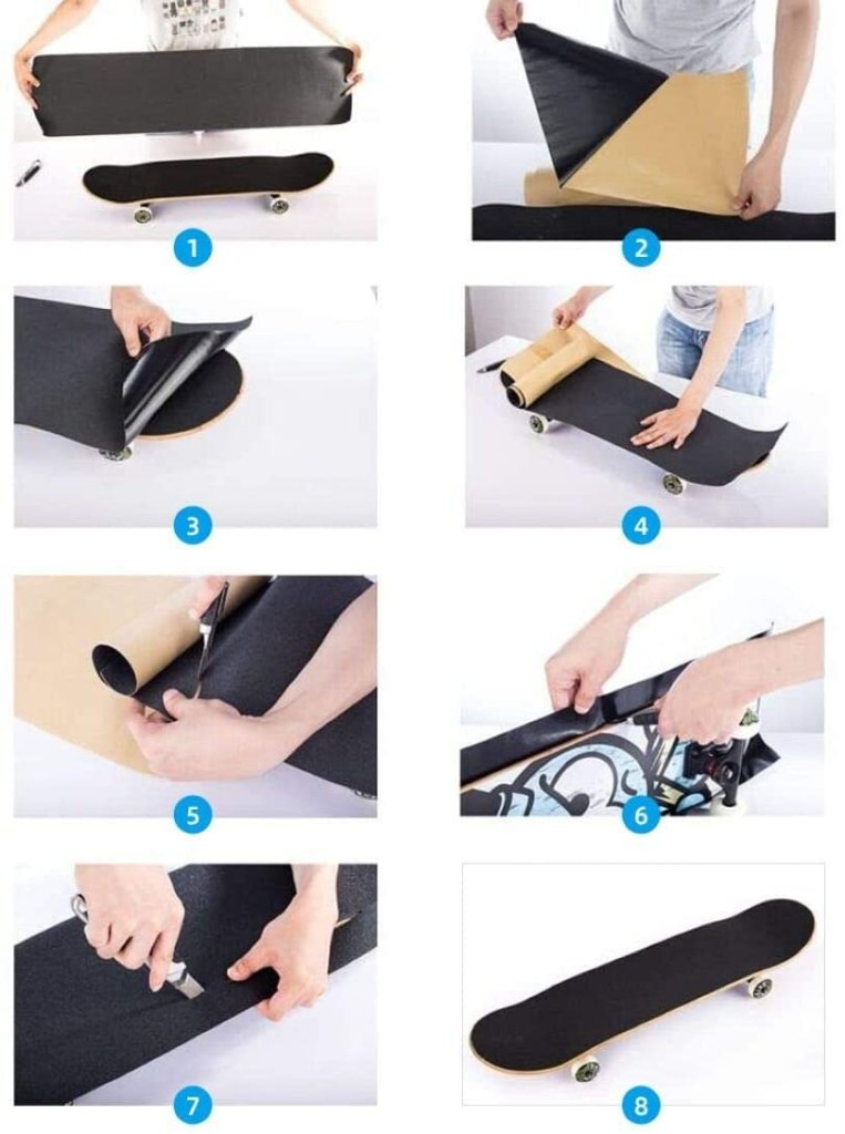 Laad afbeelding in Galerijviewer, Skateboard griptape zelfklevend zwart 115 x 27 cm - happygetfit.com
