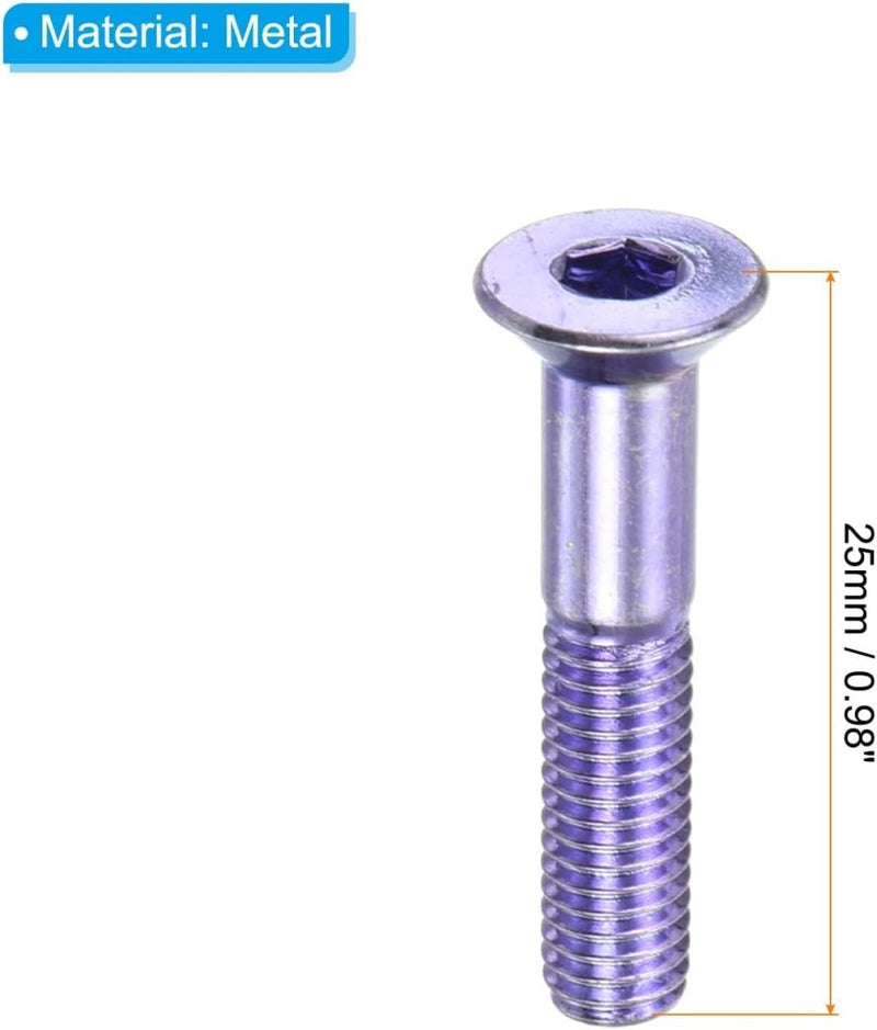 Laad afbeelding in Galerijviewer, Skateboard hardware set 1 inch met schroeven moeren en inbussleutel paars – montagebouten – skate accessoires - happygetfit.com
