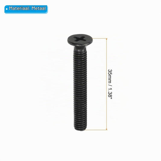 Skateboard montageschroeven 35 mm met moeren 8 stuks zwart – truck bevestigingsbouten – skate accessoires - happygetfit.com