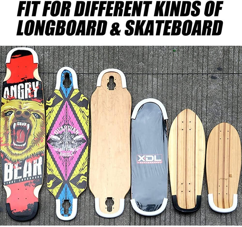 Laad afbeelding in Galerijviewer, Skateboard neus en staartbeschermers 2 paar 30,5 cm van EPDM – deck randbescherming – longboard accessoires - happygetfit.com
