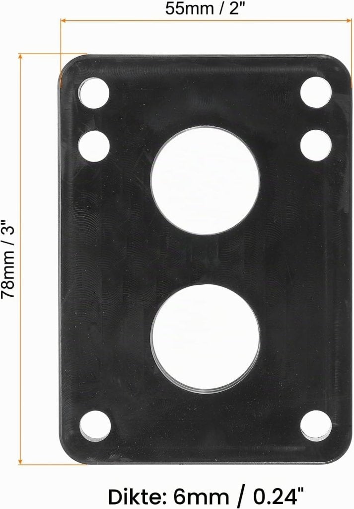Carica immagine in Galleria Viewer, Skateboard riser pads 2 stuks 6 mm van PU zwart – schokdempers – skateboard accessoires - happygetfit.com
