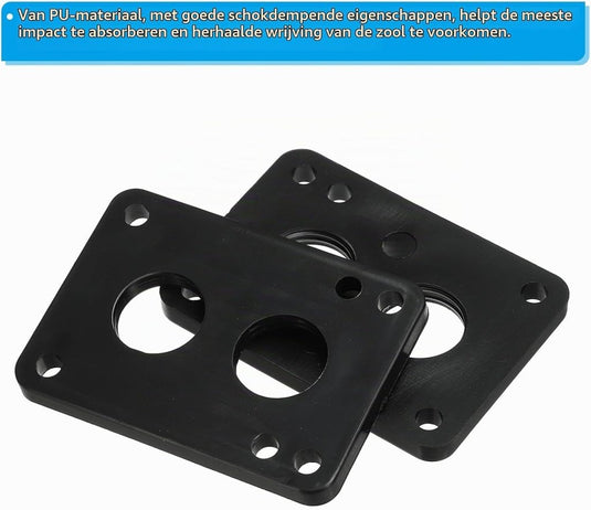 Skateboard riser pads 2 stuks 6 mm van PU zwart – schokdempers – skateboard accessoires - happygetfit.com