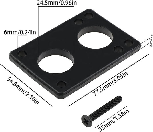 Skateboard riser pads set 6 mm zwart - happygetfit.com