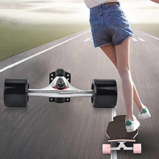Skateboard truck set met wielen en lagers zwart - happygetfit.com