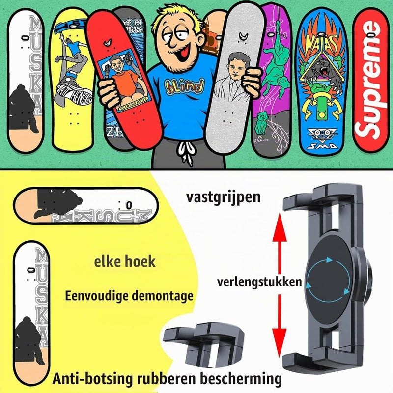 Laad afbeelding in Galerijviewer, Skateboard wandhouder 360° draaibaar 2 stuks tot 15 kg – deck displayhouder – skate accessoires - happygetfit.com
