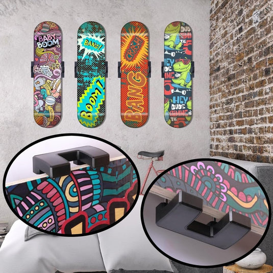 Skateboard wandhouder 360° draaibaar 2 stuks tot 15 kg – deck displayhouder – skate accessoires - happygetfit.com