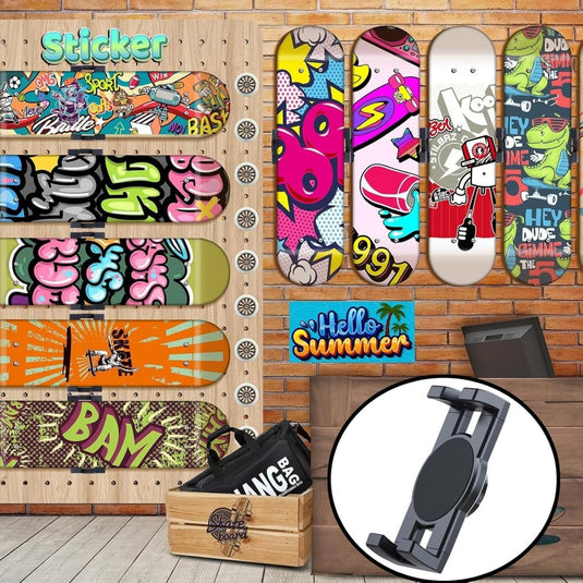 Skateboard wandhouder 360° draaibaar 2 stuks tot 15 kg – deck displayhouder – skate accessoires - happygetfit.com
