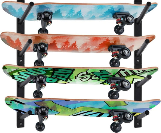 Skateboard wandhouder horizontaal zwart - happygetfit.com