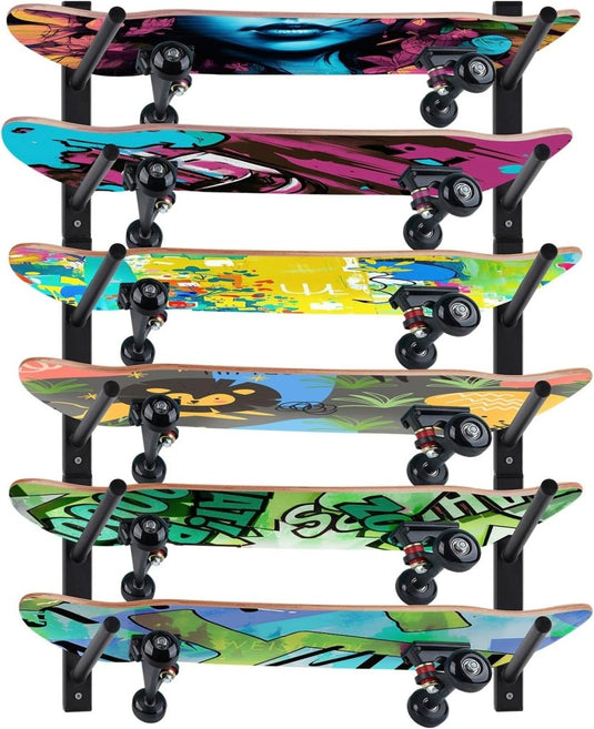 Skateboard wandhouder horizontaal zwart - happygetfit.com