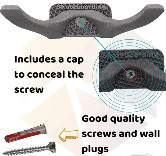 Skateboard wandhouder modern design grijs - happygetfit.com