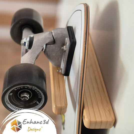 Skateboard wandhouder van bamboe voor skateboard longboard en snowboard – verticale boardhouder - happygetfit.com