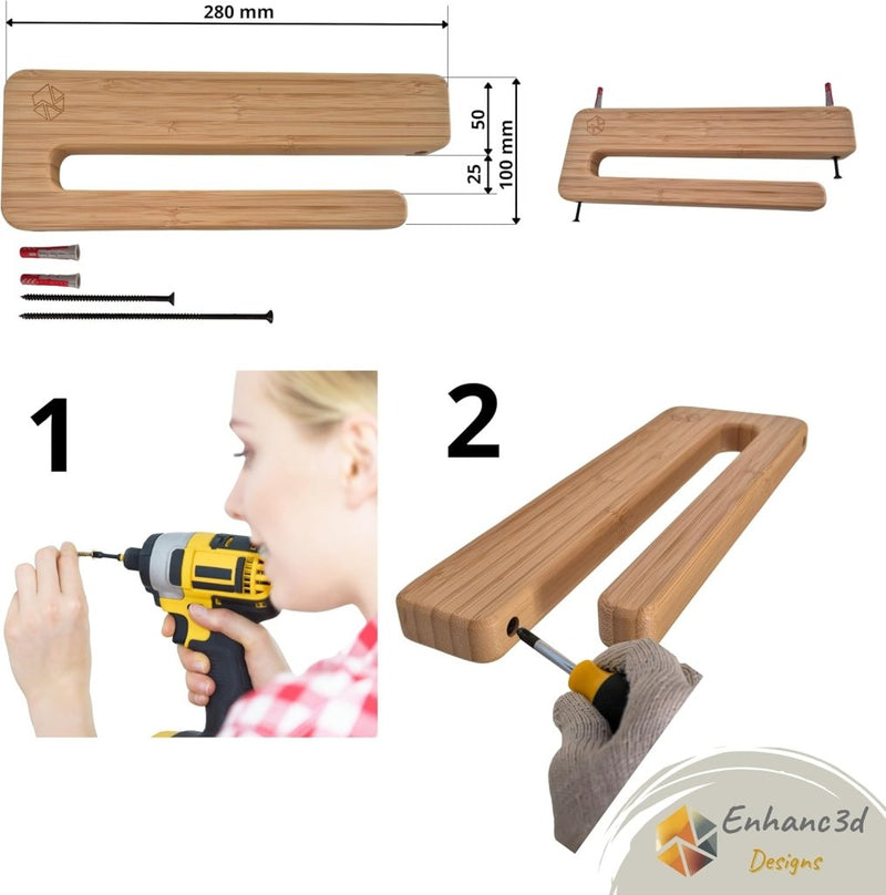 Laden Sie das Bild in Galerie -Viewer, Skateboard wandhouder van bamboe voor skateboard longboard en snowboard – verticale boardhouder - happygetfit.com
