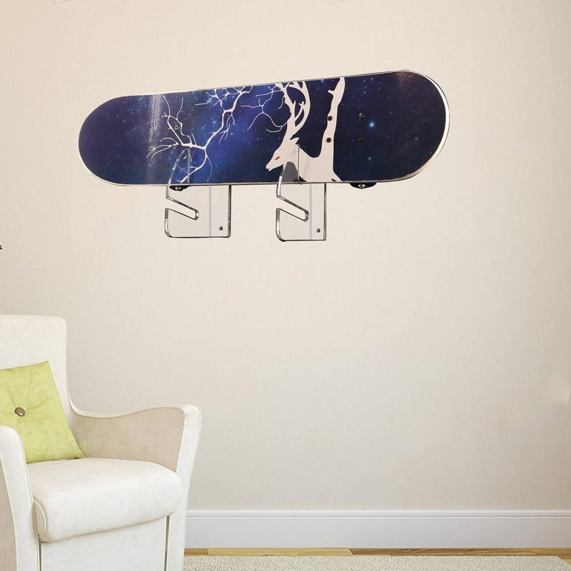 Load image into Gallery viewer, Skateboard wandhouder van transparant acryl – horizontaal boardrek – longboard skateboard accessoires - happygetfit.com
