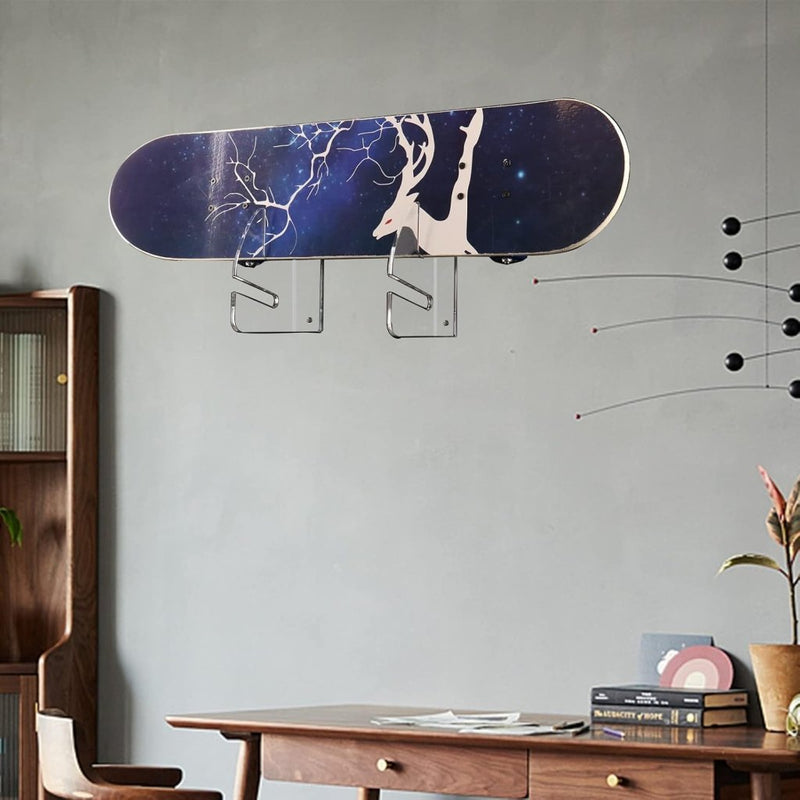Load image into Gallery viewer, Skateboard wandhouder van transparant acryl – horizontaal boardrek – longboard skateboard accessoires - happygetfit.com
