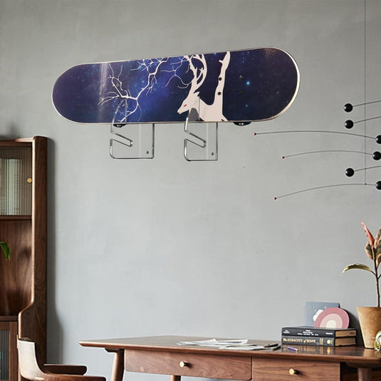 Skateboard wandhouder van transparant acryl – horizontaal boardrek – longboard skateboard accessoires - happygetfit.com