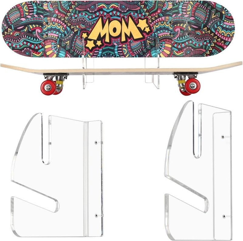 Load image into Gallery viewer, Skateboard wandhouder van transparant acryl – horizontaal boardrek – longboard skateboard accessoires - happygetfit.com
