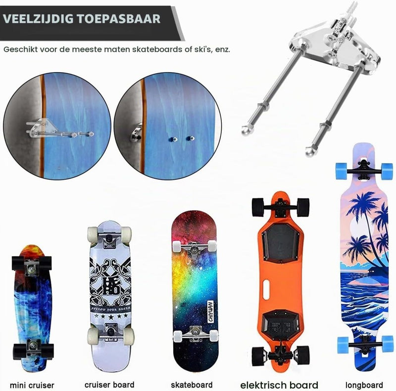 Laad afbeelding in Galerijviewer, Skateboard wandhouders 2 stuks van transparant acryl – longboard snowboard boardhouder – skate accessoires - happygetfit.com
