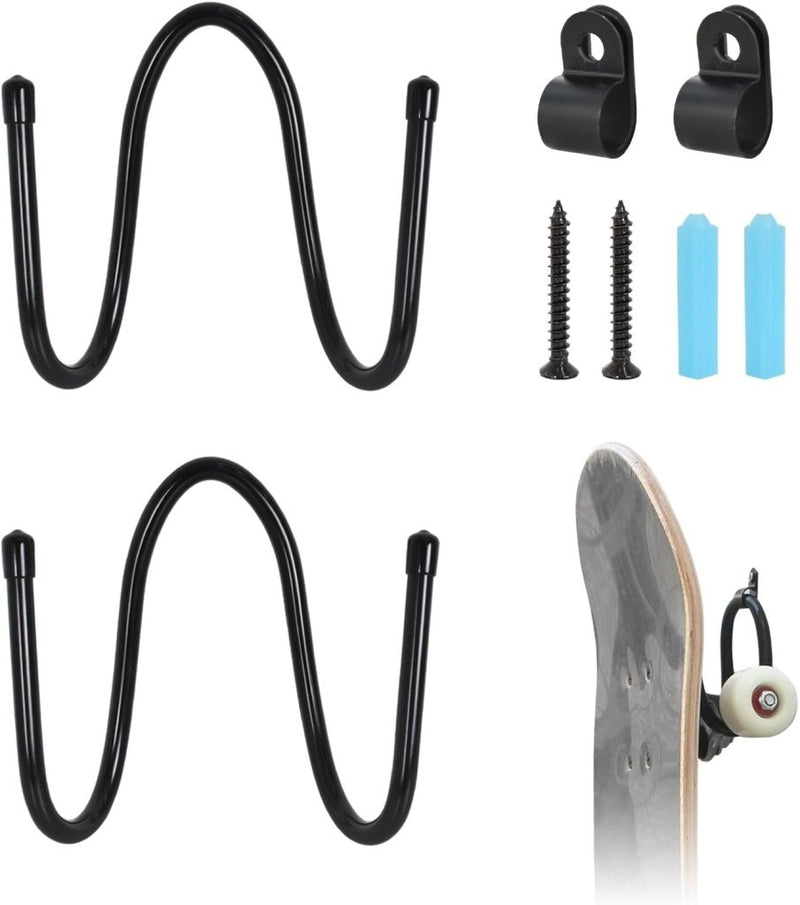 Load image into Gallery viewer, Skateboard wandhouders set van 2 zwart - happygetfit.com
