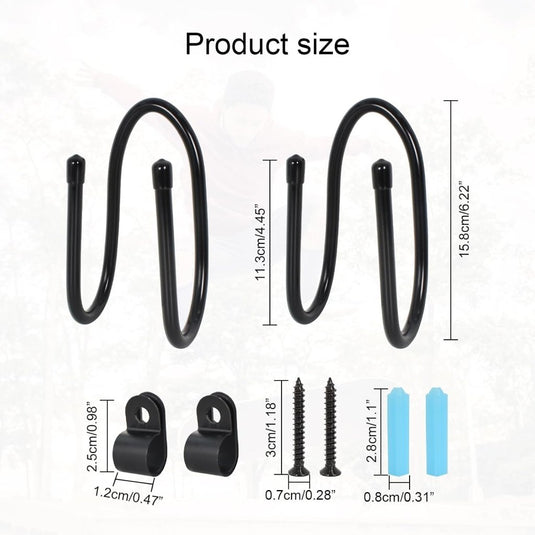 Skateboard wandhouders set van 2 zwart - happygetfit.com